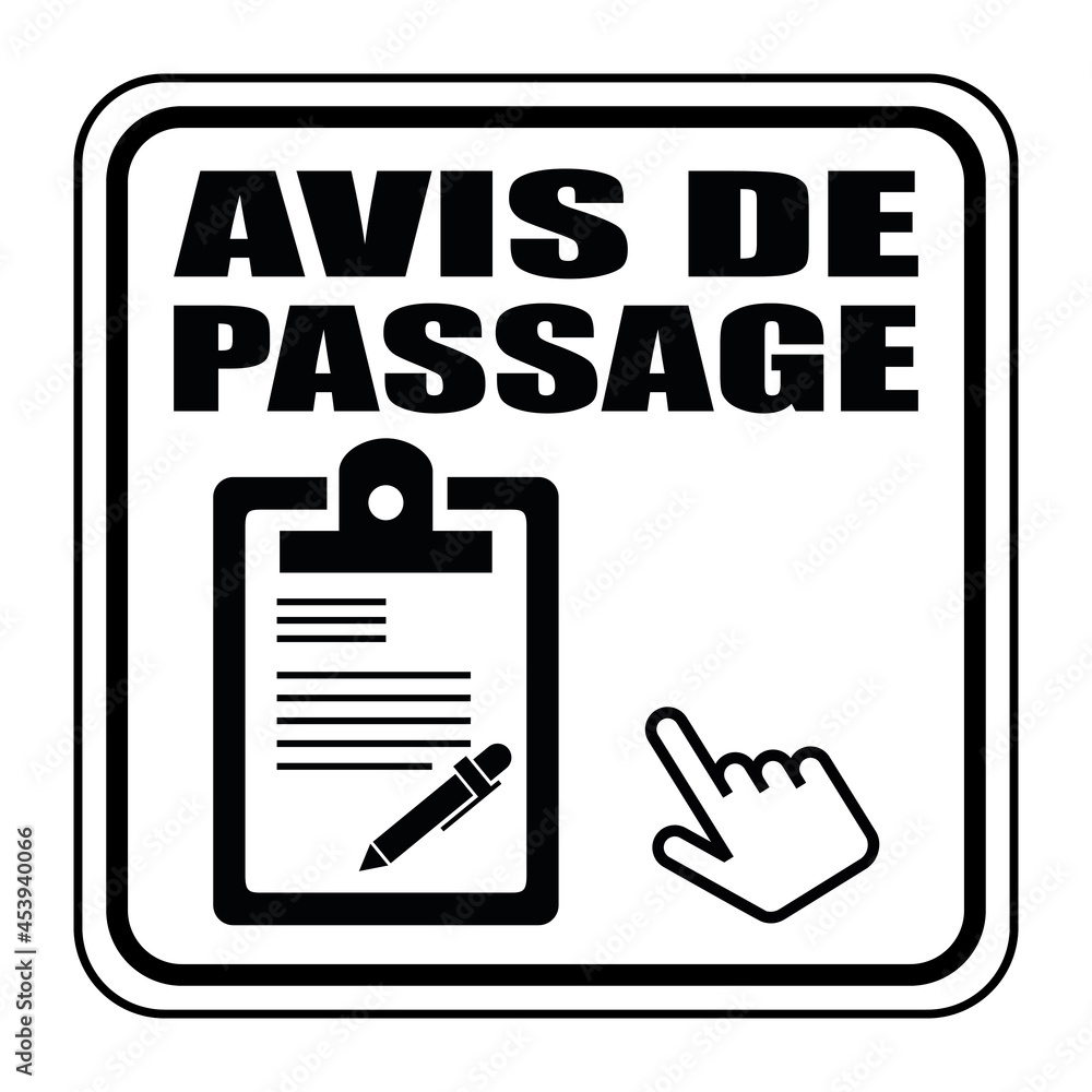Logo avis de passage. Stock Vector Adobe Stock