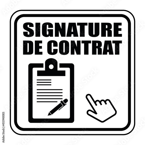 Logo signature de contrat.