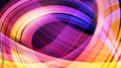 Modern liquid horizontal background. Abstract flame. Yellow, red and blue lights. Soft light spectral colors. Spectacular texture with chaotic waves. Trendy minimalistic look for mobile phones, cards.