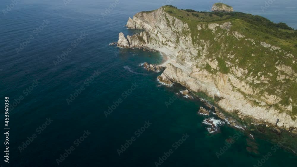Aerial view, Coast, Rock's Cliffs, Mountains, Pacific Ocean, Sunrise Aerial view, Coast, Rock's Cliffs, Mountains, Pacific Ocean, Sunrise