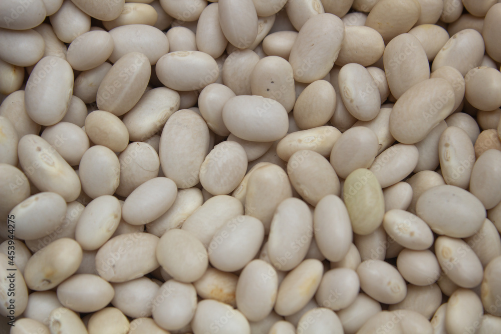 white beans background, withe beans close up