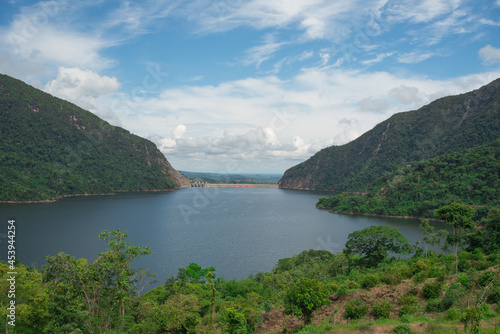 Landscape of reservoir Sogamoso Santander Colombia. 