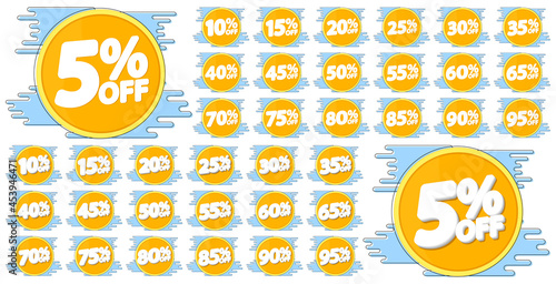 Set Sale banners design template, discount tags, app icons, vector illustration