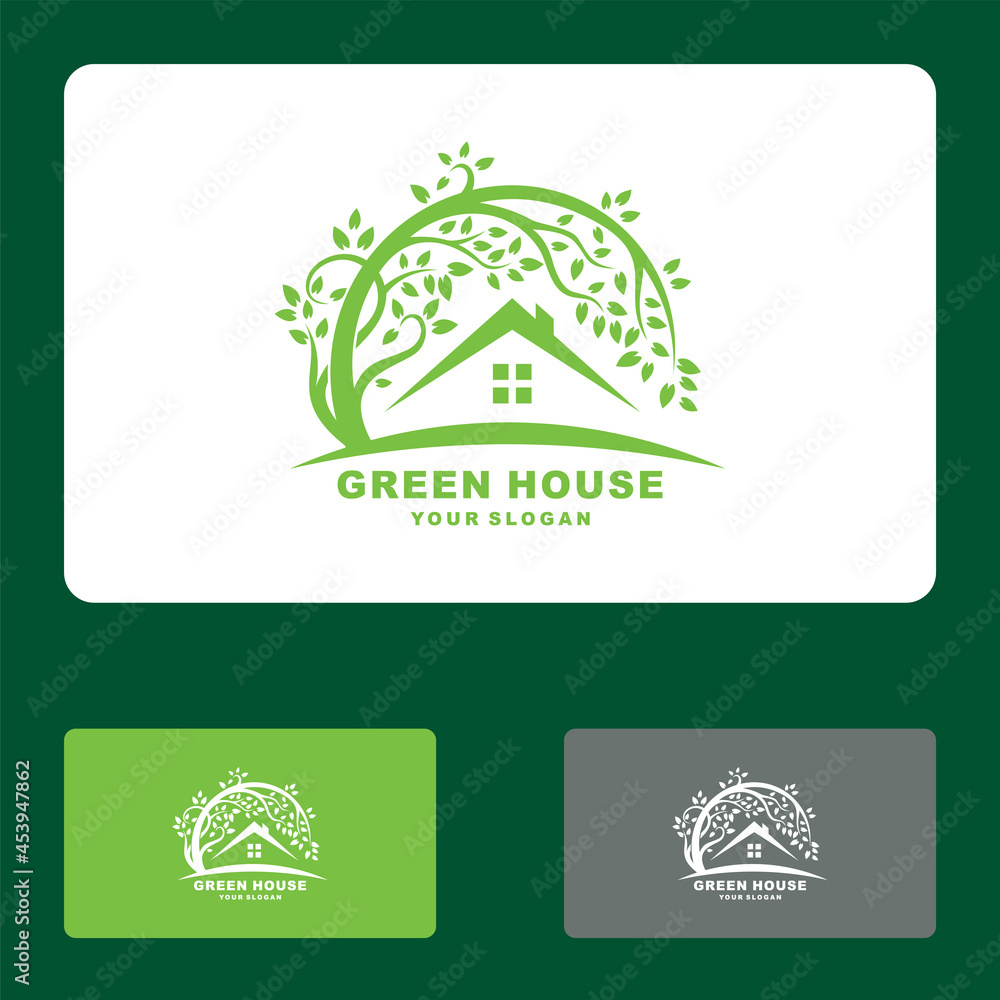 Home leaf, Green house, Eco house logo set vector icon illustration design Home leaf, Green house, Eco house logo set vector icon illustration design