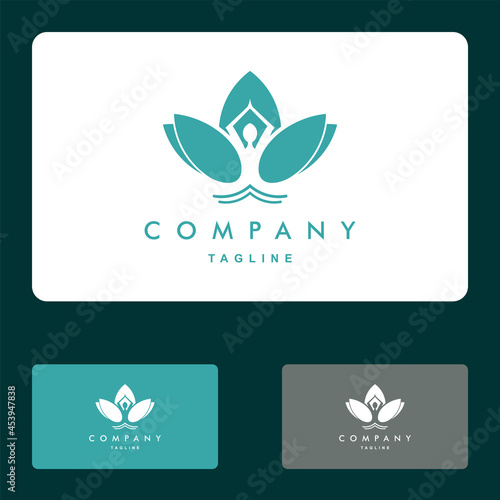 Lotus, yoga, spa and wellnes logo set vector icon illustration designs