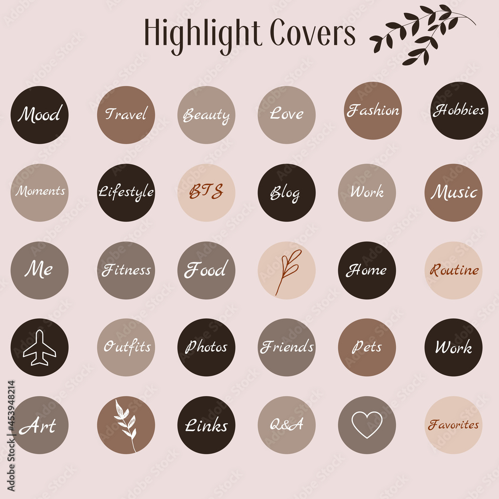Instagram Highlights cover icons beige brown pastel coffee colors ...