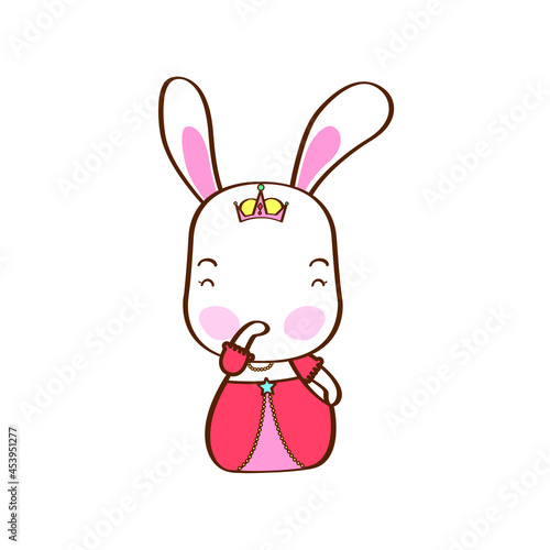 card cute princess rabbit. vector illustrator