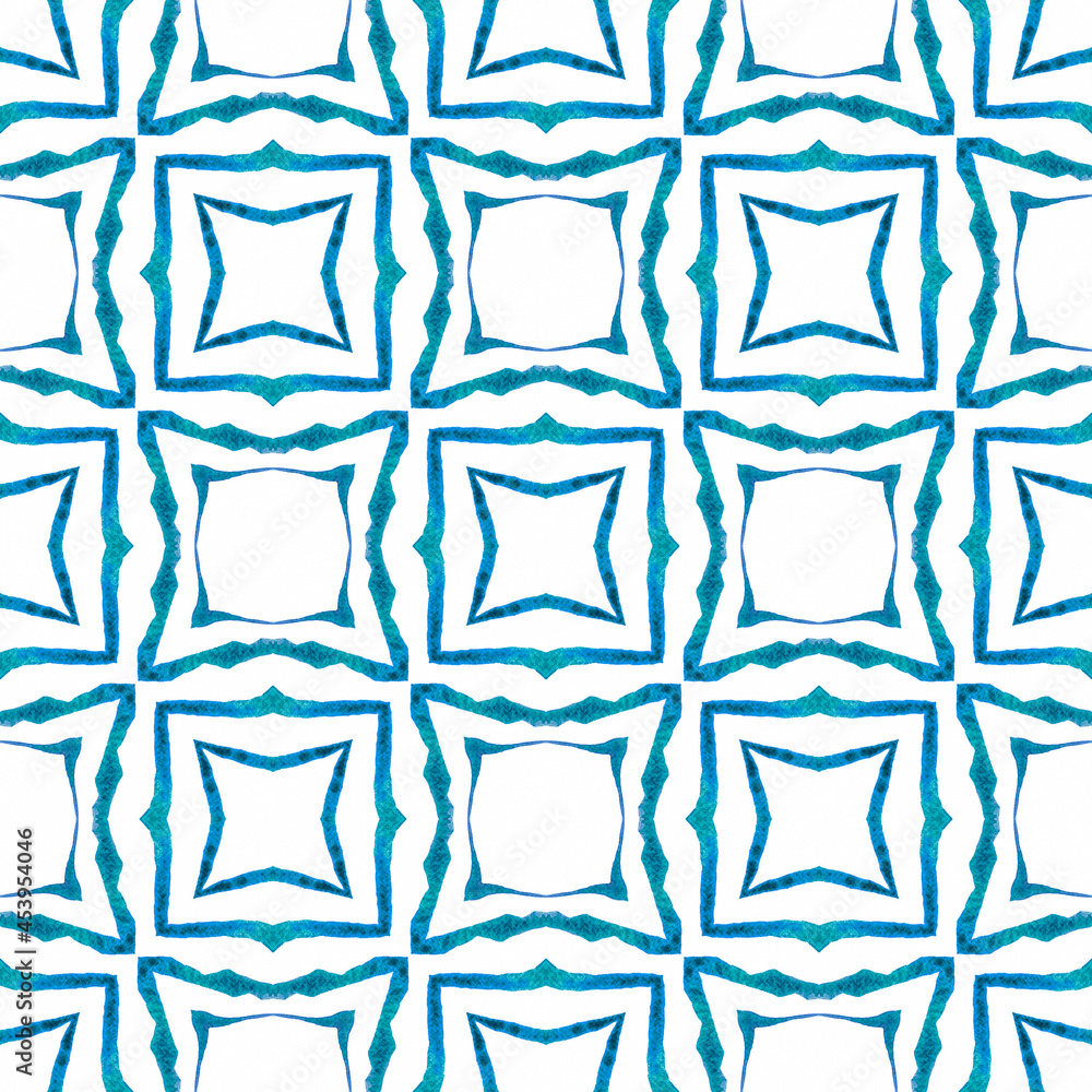 Hand drawn tropical seamless border. Blue Hand drawn tropical seamless border. Blue