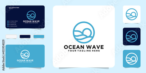 Ocean Waves Logo Design A simple logo that is perfect for the Travel Industry and business card inspiration