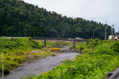 石川県輪島市の山沿いの風景 Scenery along the mountains in Wajima, Ishikawa Prefecture photo