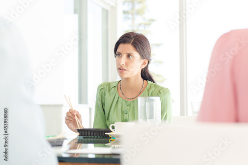 Businesswoman sitting in meeting