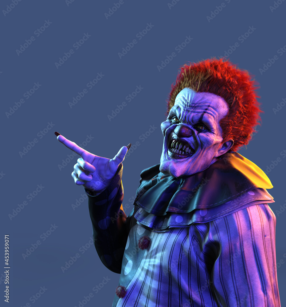 Fototapeta premium Creepy Clown Pointing