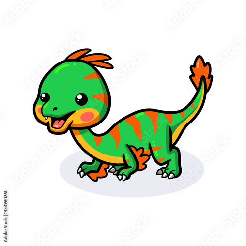 Cute little oviraptor dinosaur cartoon