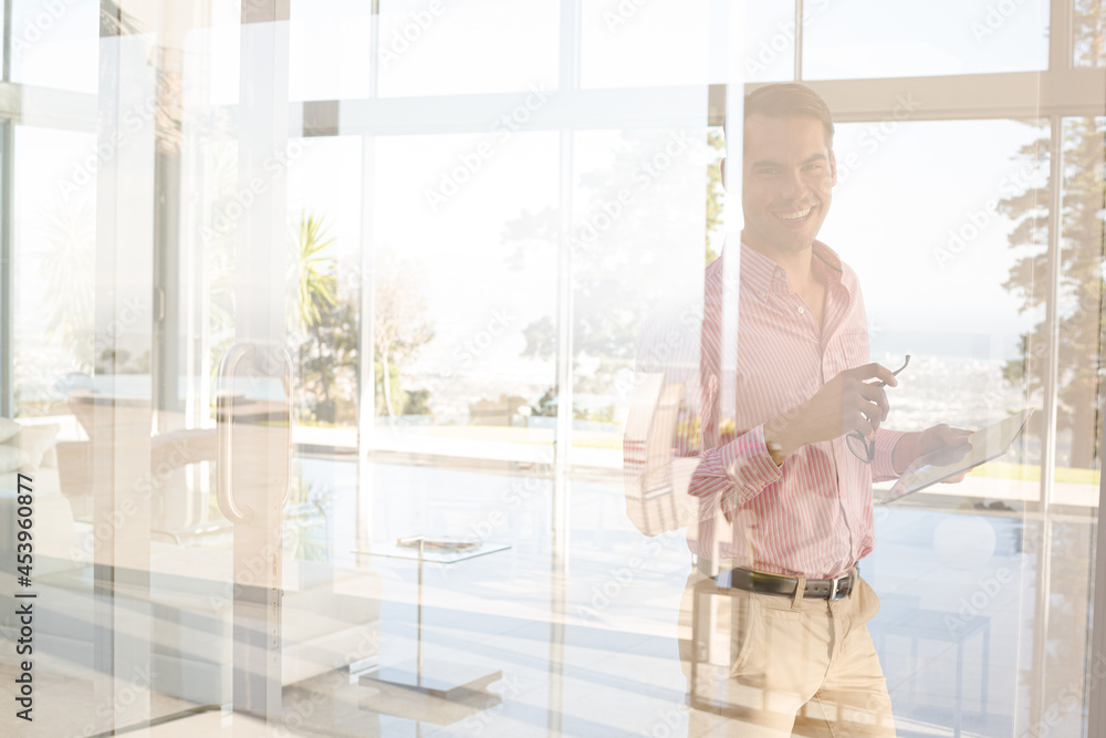 Businessman using tablet computer outdoors Businessman using tablet computer outdoors
