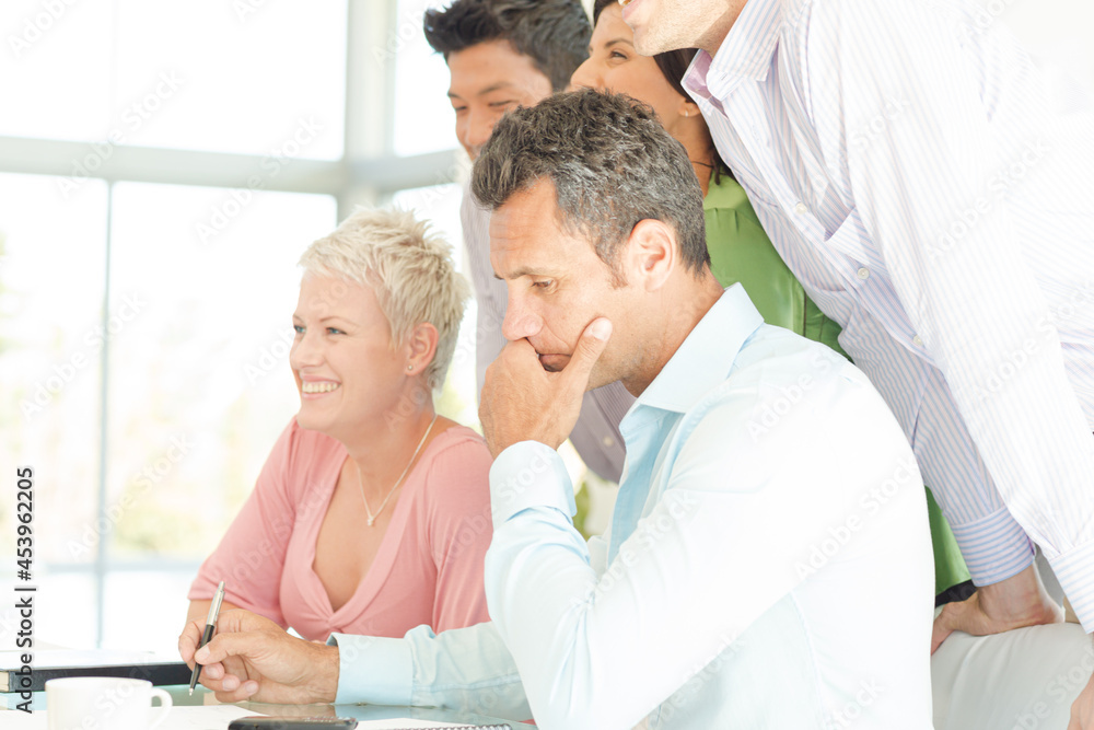 Fototapeta premium Business people talking in office