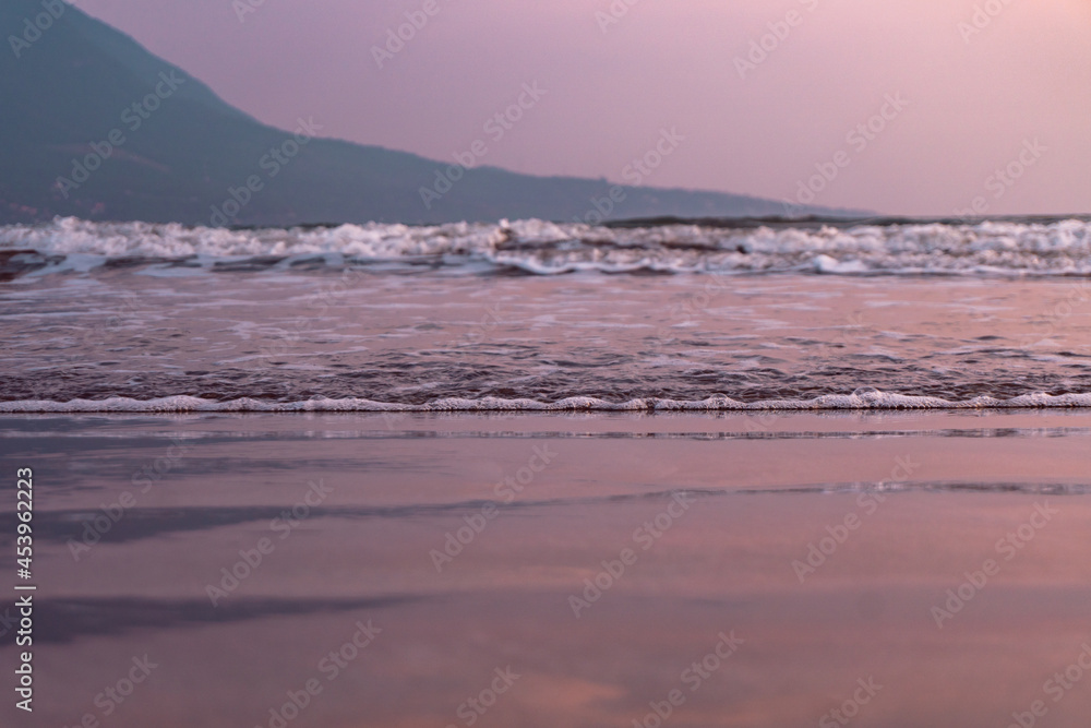 Beach pink sunset.