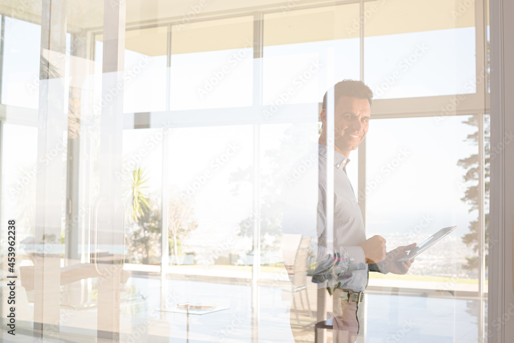 Businessman using tablet computer outdoors Businessman using tablet computer outdoors