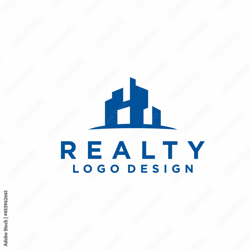 modern realty logo design vector