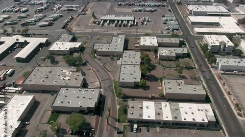 Aerial: Las Vegas city industrial district, Nevada, USA photo