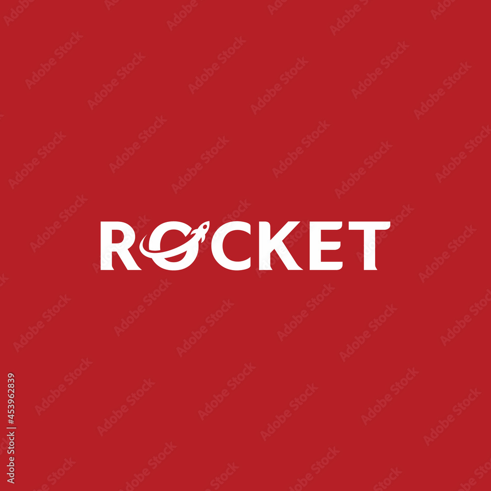 Typography Logo Word Of Rocket Typography Logo Word Of Rocket