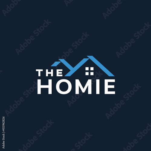 simple roofting logo design vector