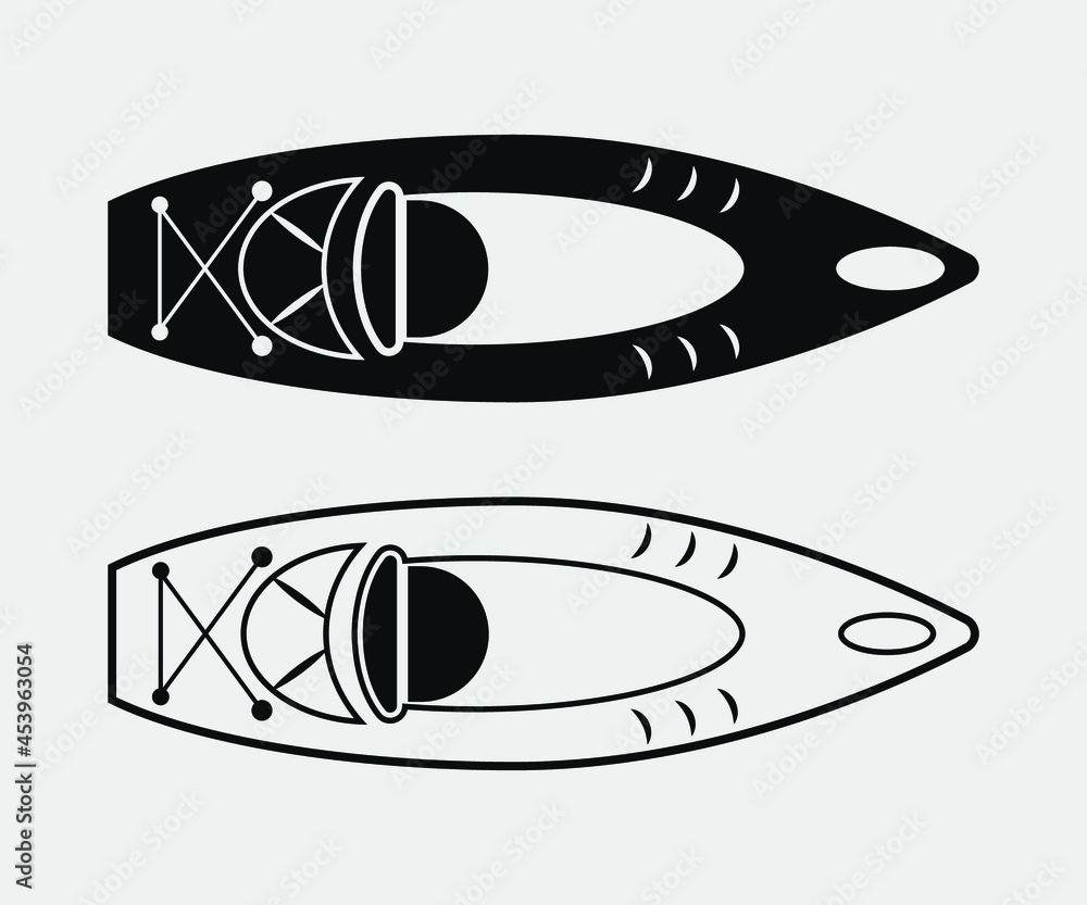 kayak Printable Vector Illustration.Kayaking silhouettes vector. Stock ...