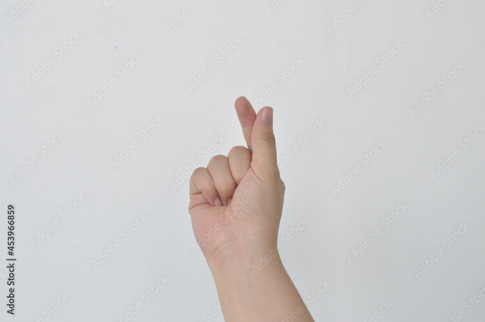 Female Hand Korean Heart Isolated White Background Female Hand Korean Heart Isolated White Background
