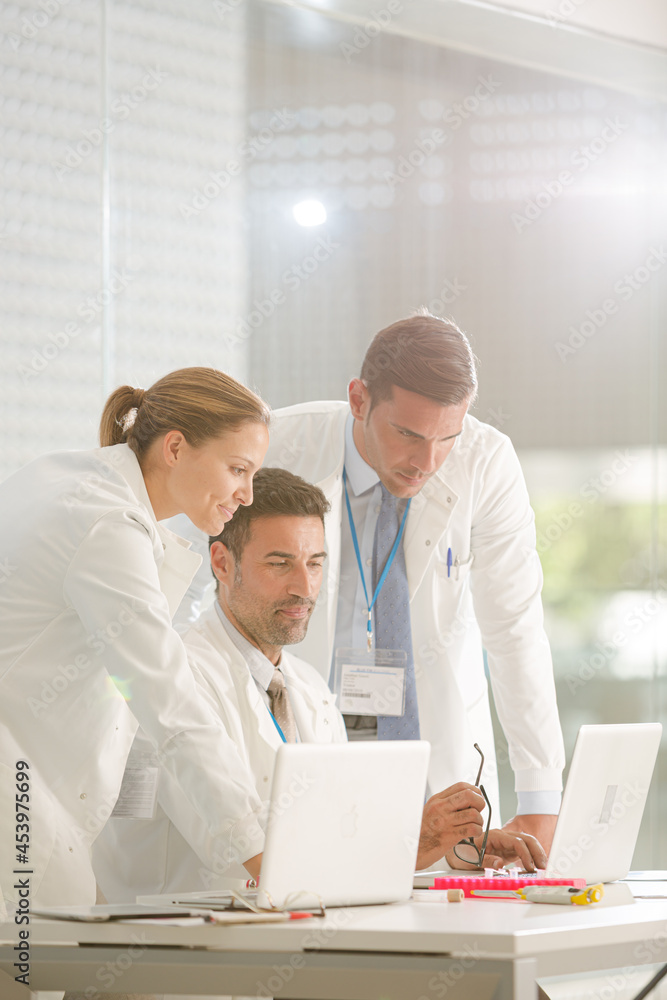 Obraz premium Doctors working at laptop