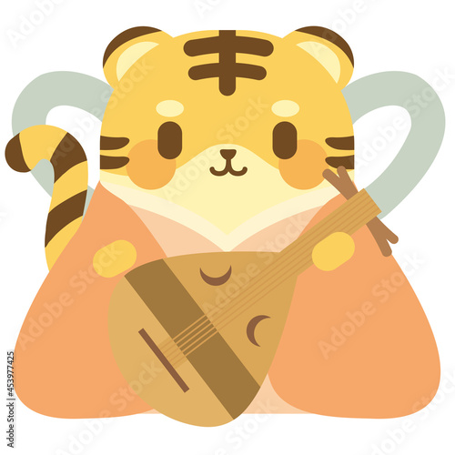 七福神の装いをした虎　弁財天　コスプレ　仮装