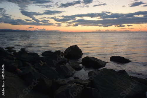 Sunrise over the coast of Alushta © alekskai