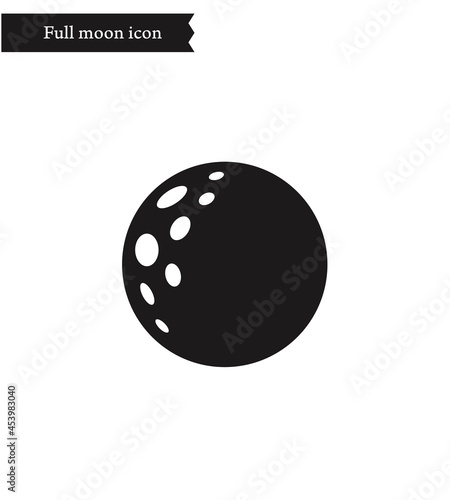 Monotone simple full moon icon vector illustration