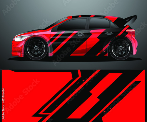 Rally car decal graphic wrap vector  abstract background