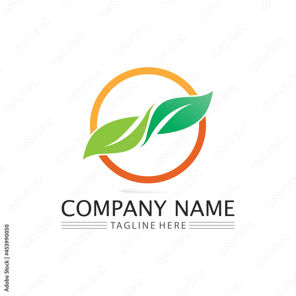 Logos of green Tree leaf ecology design nature logo and icon