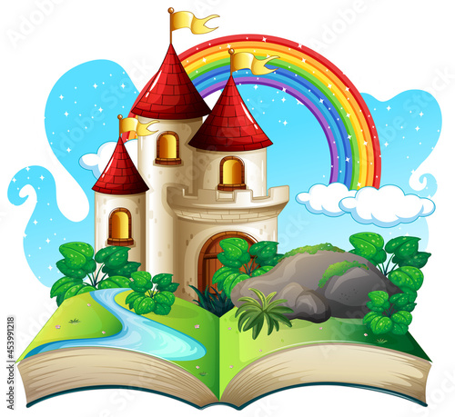 3D pop up book with castle fairy tale theme