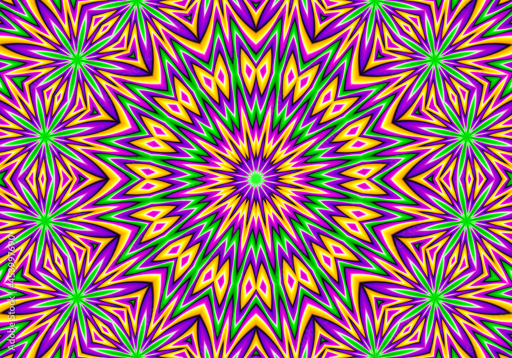 Colorful card with stars. Optical illusion of movement. Colorful card with stars. Optical illusion of movement.