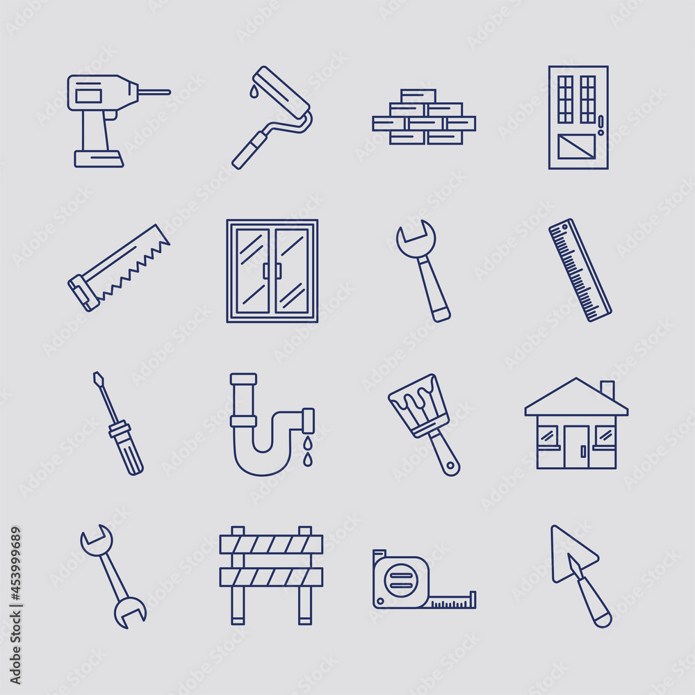 Fototapeta premium construction icon set
