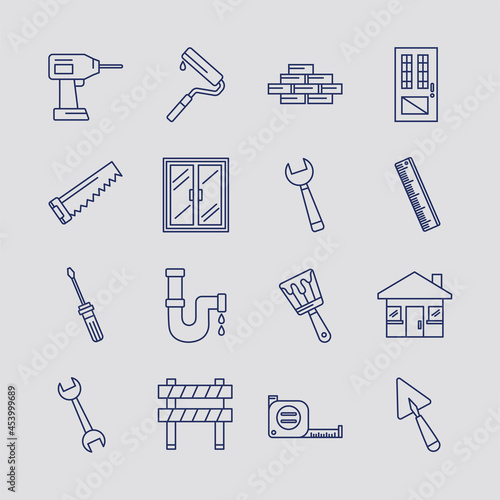 construction icon set