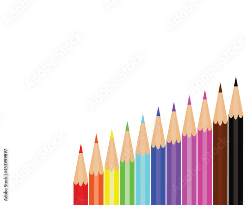 color pencils isolated on white background