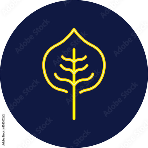 poplar leaf neon icon