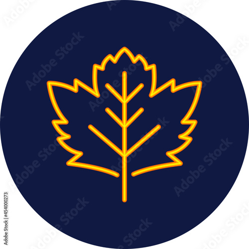 sycamore leaf neon icon