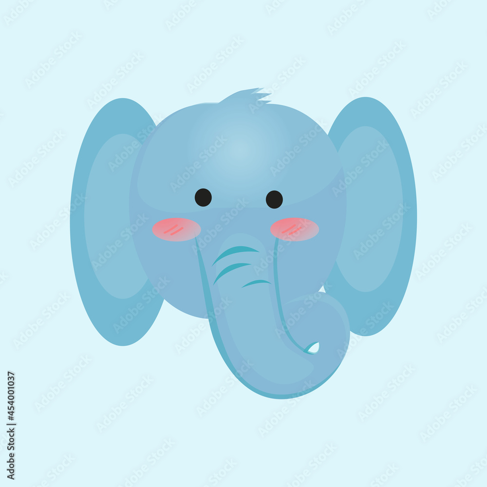 Elephant animal head cute cartoon illustration Elephant animal head cute cartoon illustration