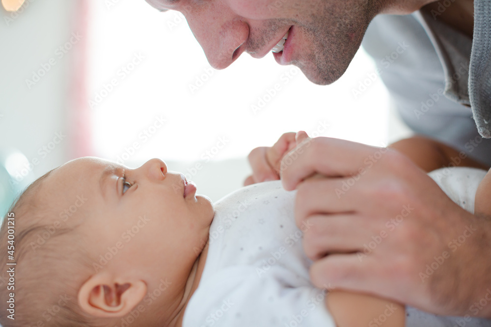 Father adoring baby boy