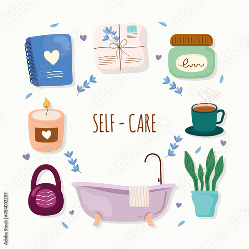 Self care lifestyle icons