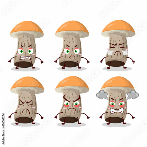 Scaber stalk cartoon character with various angry expressions
