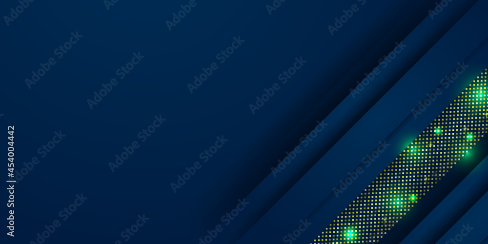 Obraz premium Dark blue abstract 3d background with overlap layer and glitters