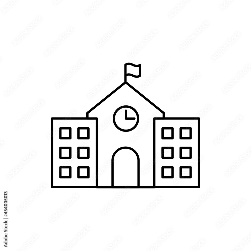 School building icon editable stroke School building icon editable stroke