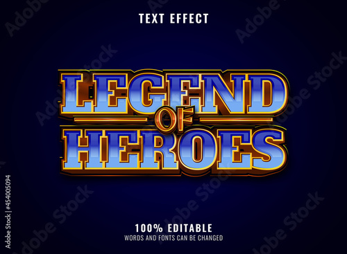 fantasy golden glossy diamond legend of heroes editable game title logo text effect