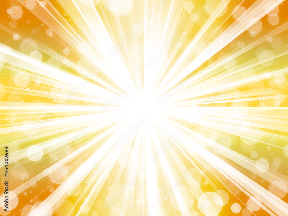 Obraz premium 放射状 集中線 フレア 金色 ゴールド 背景 背景素材
