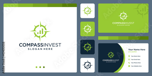 compass logo inspiration with financial investment logo. premium vector