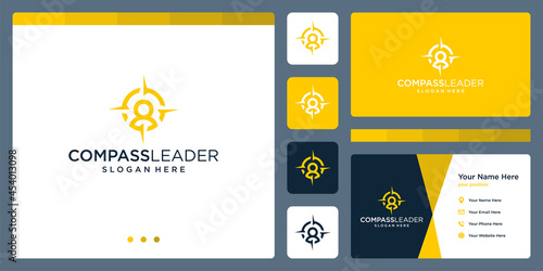 compass logo inspiration with a leader's logo. premium vector